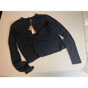 Skims New Vintage Cropped Long Sleeve Tee – XL, Onyx